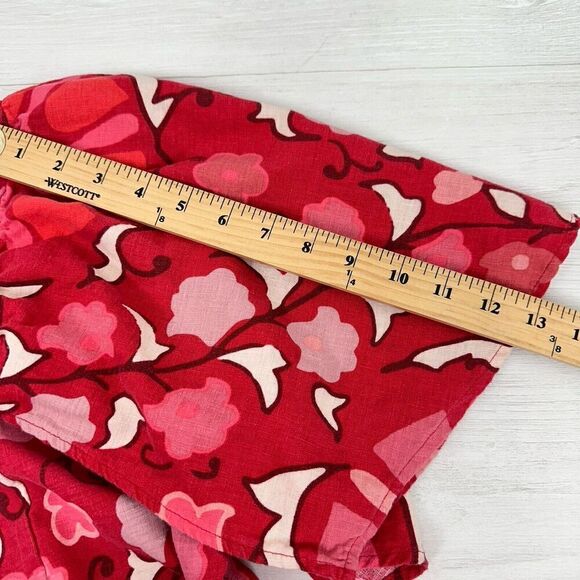 RHODE x Target Zinnia Linen Blend Floral Bell Sleeve Midi Dress Size XL / 17 - Picture 12 of 16